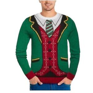 Ugly Holiday‎ Sweater Men's Christmas Suit Vest Sz M